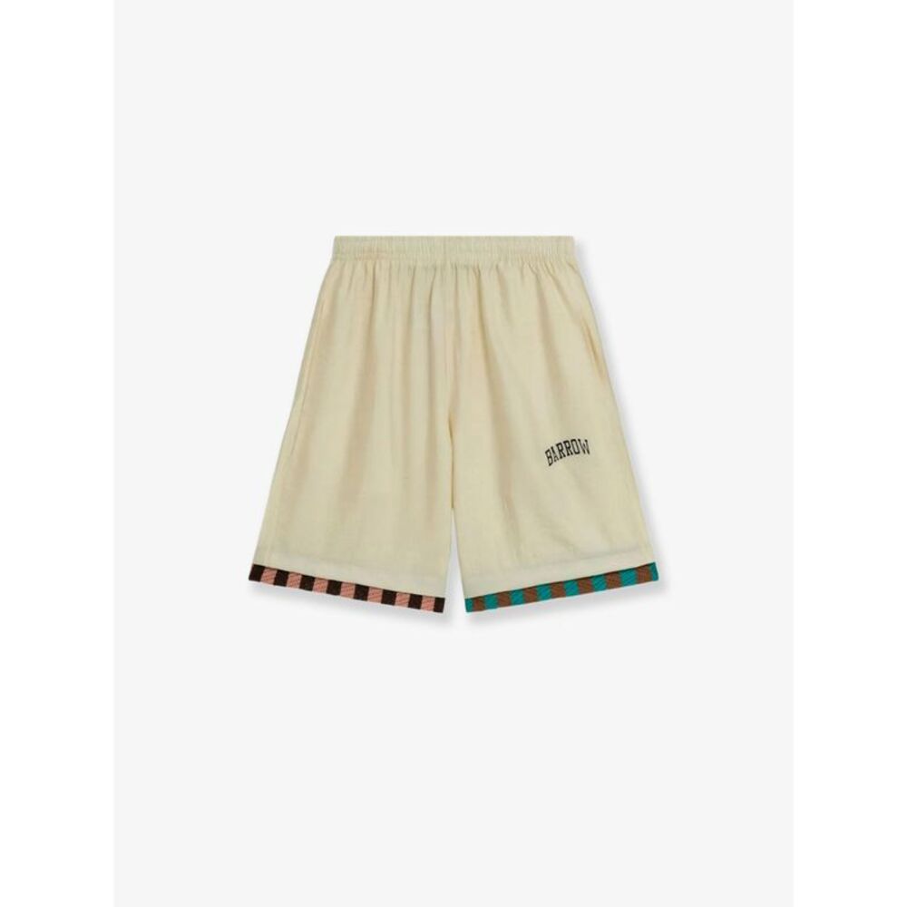 Barrow Men Viscose Blend Bermuda Shorts With Logo Print